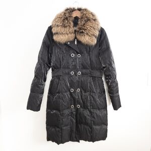 Flash Geo Metallic Mobwife Black Fur-Trimmed down parka